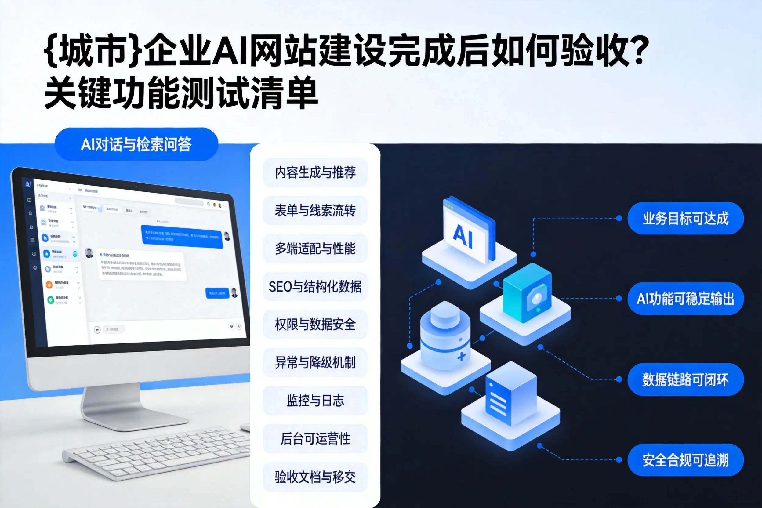 海东企业AI网站建设完成后如何验收？关键功能测试清单