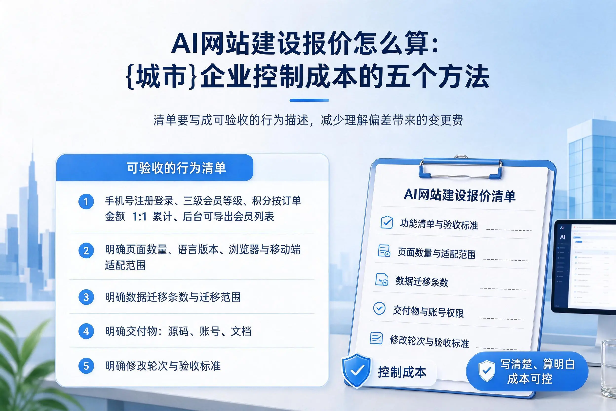 AI网站建设报价怎么算:海东企业控制成本的五个方法