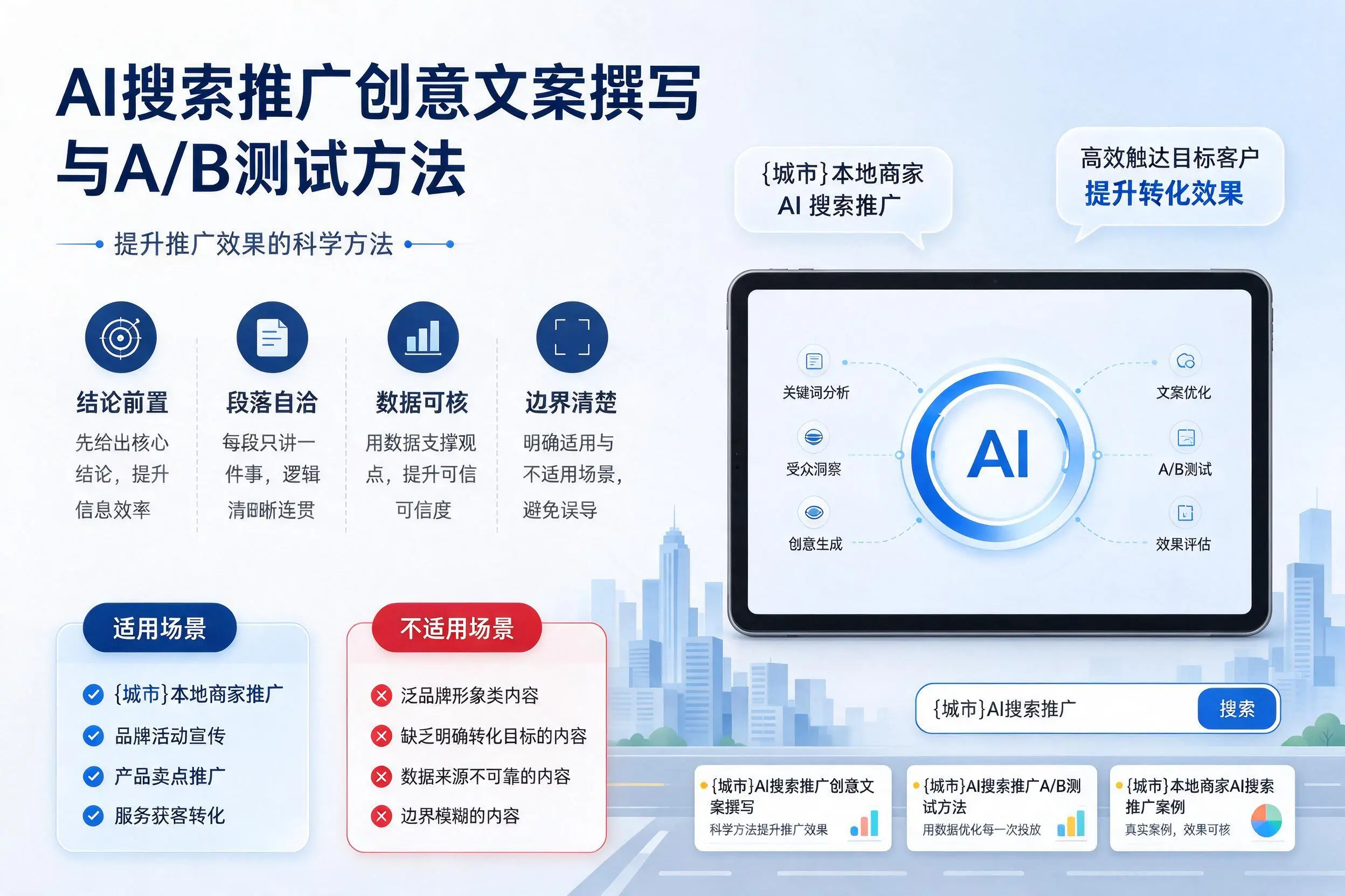 海东AI搜索推广创意文案撰写与A/B测试方法